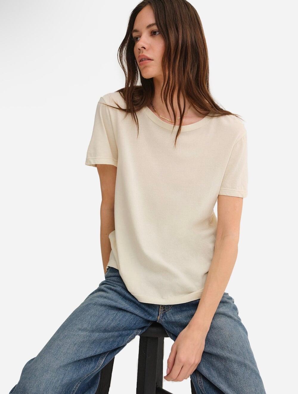 NWT MATE the Label Organic Cotton Classic Tee Bone L Minimalist Capsule